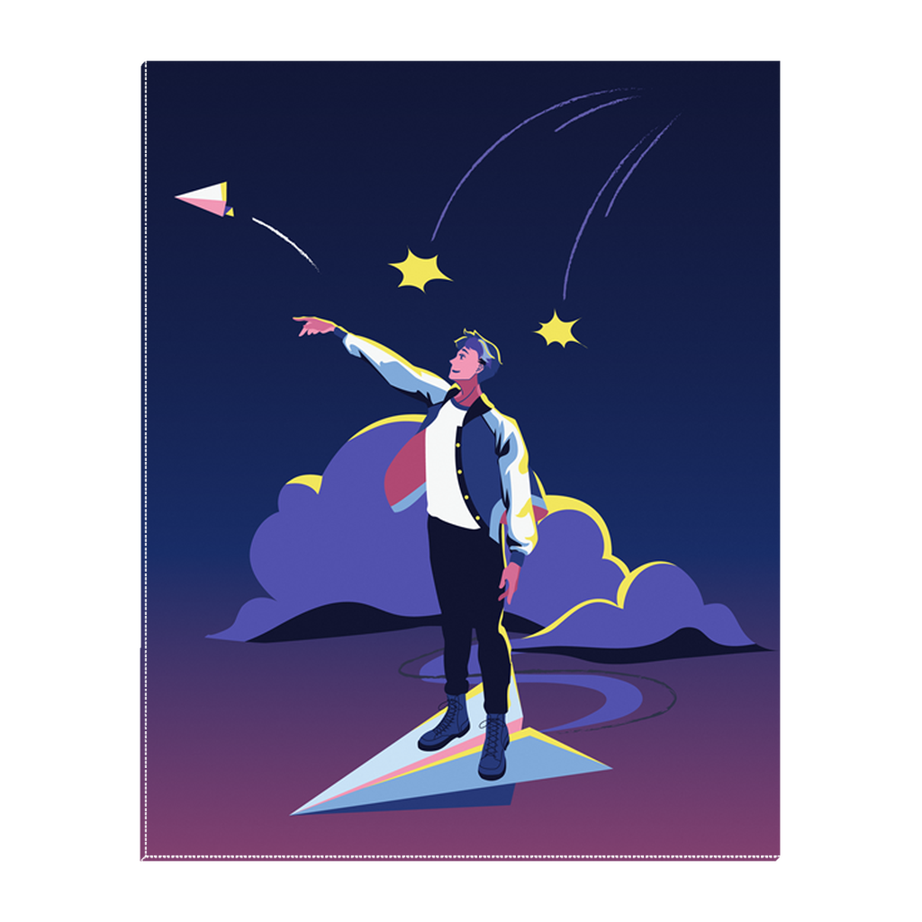 Paper Plane Part II - Tabletop Canvas