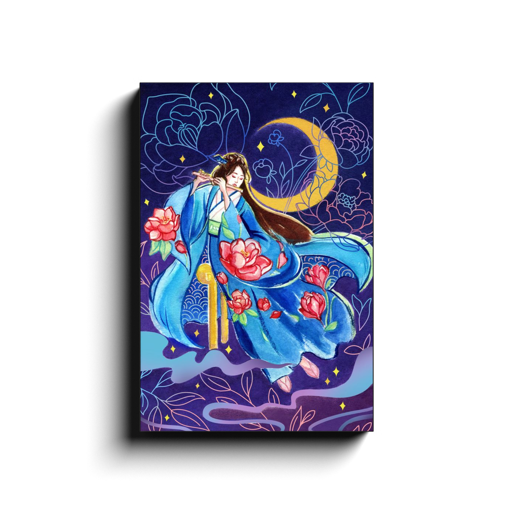 Flute Under the Moon - Canvas Wrap