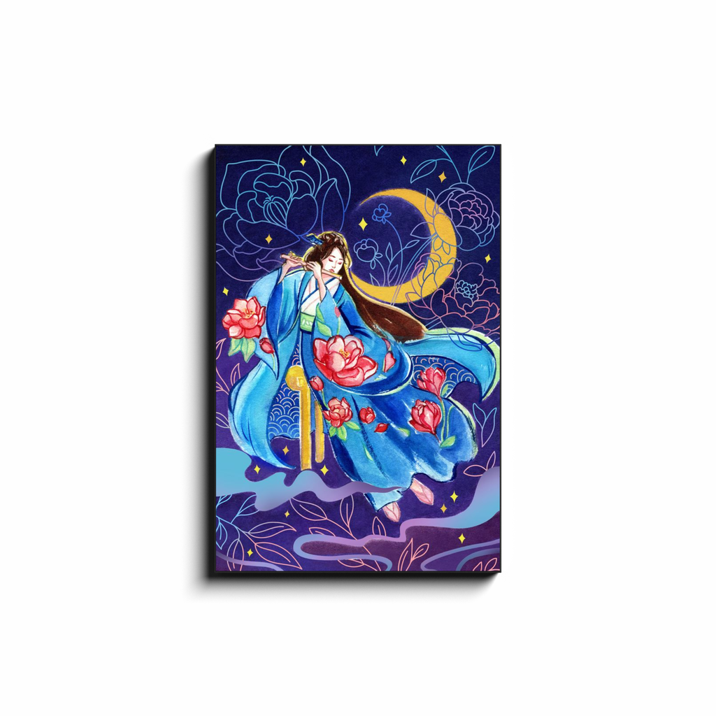 Flute Under the Moon - Canvas Wrap