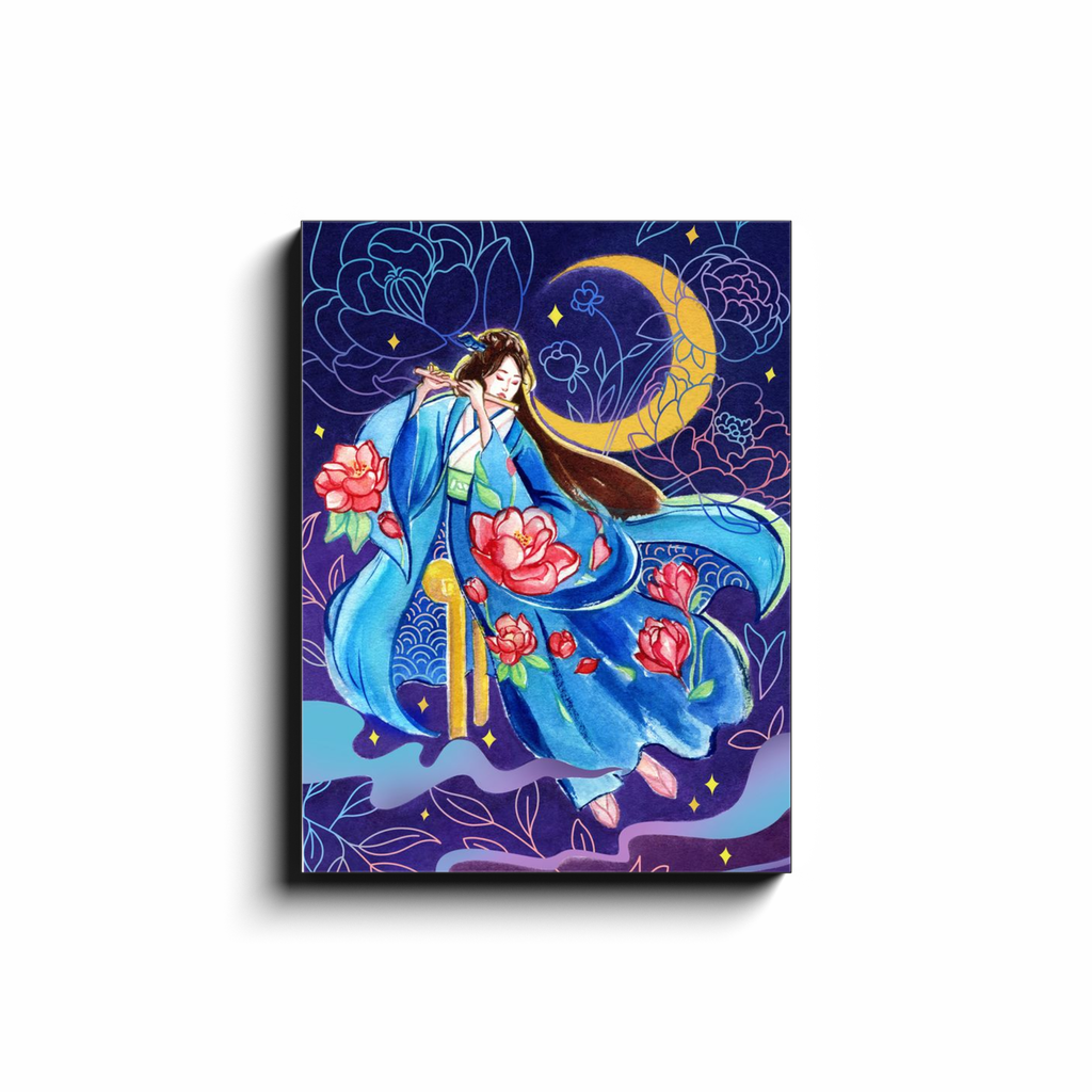 Flute Under the Moon - Canvas Wrap